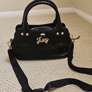 Juicy Couture Black Satchel with Gold Details